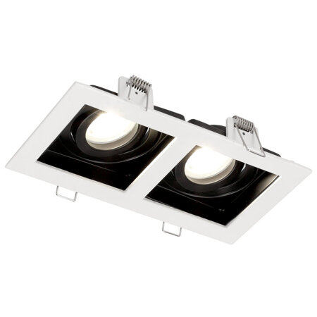 RUTEN 2 White IP20 square double white-black recessed ceiling spot luminaire EDO777129 Edo Solutions