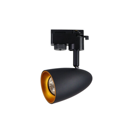 Lampa reflektor na szynoprzewód OVO T Black Gold, IP20, czarna, pierścień złoty EDO777235 EDO Solutions